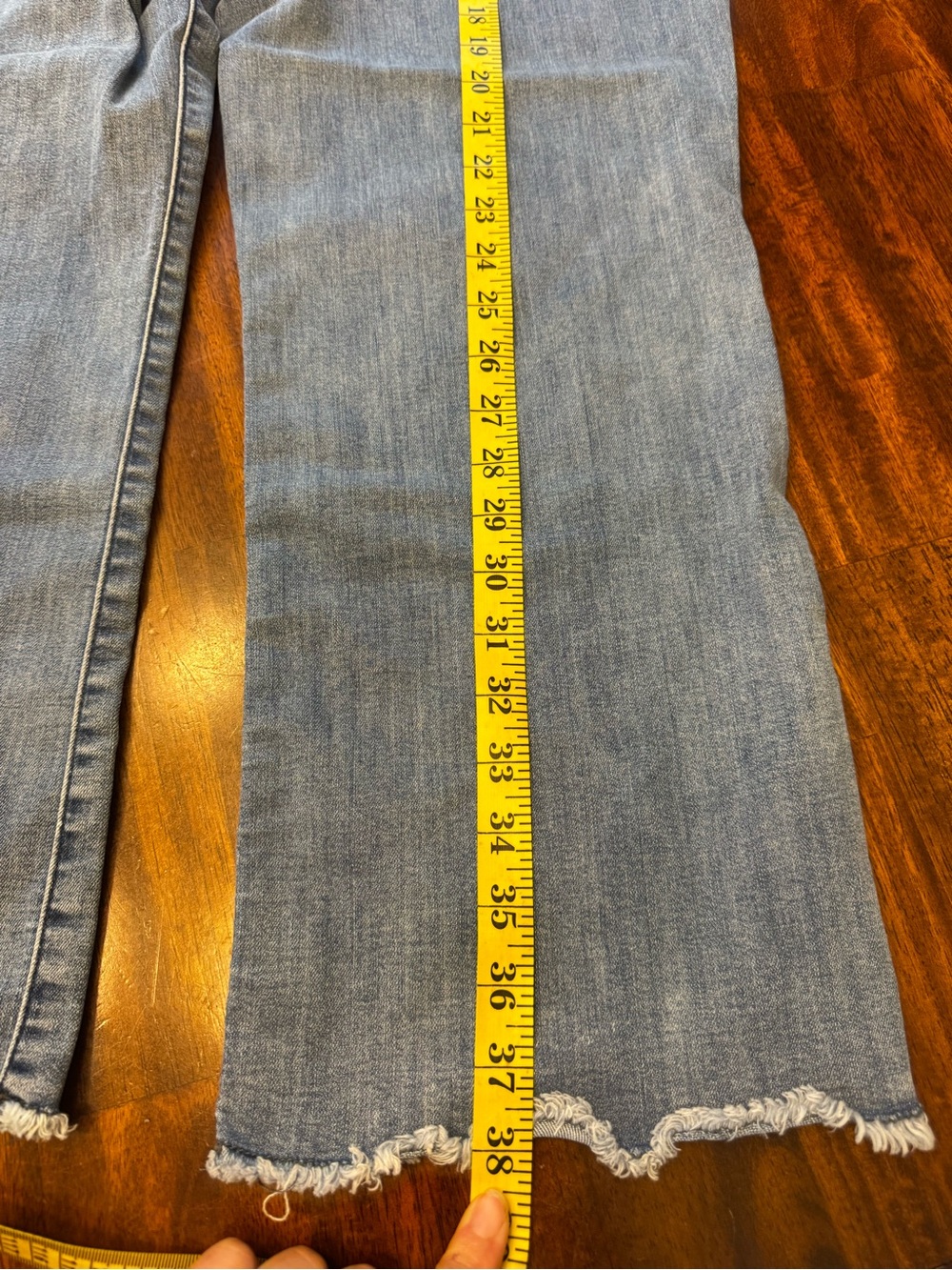 Democracy Light Blue Flare Jeans with Raw Hem size 14 - Picture 8 of 10